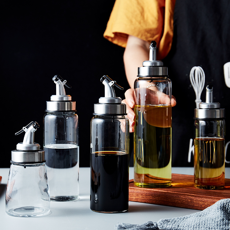 Miaoxun leak-proof glass oil pot household large oil tank seasoning soy sauce bottle oil vinegar tank sesame oil small bottle kitchen supplies