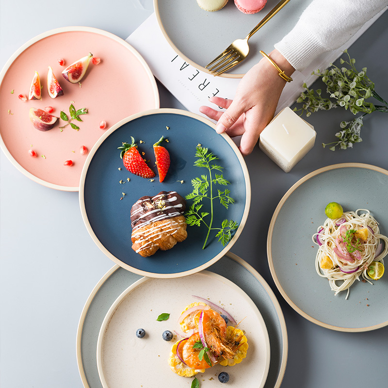 Miao Xun steak plate Nordic wind Net red set combination Dish Home creative ceramic dish tableware Western plate