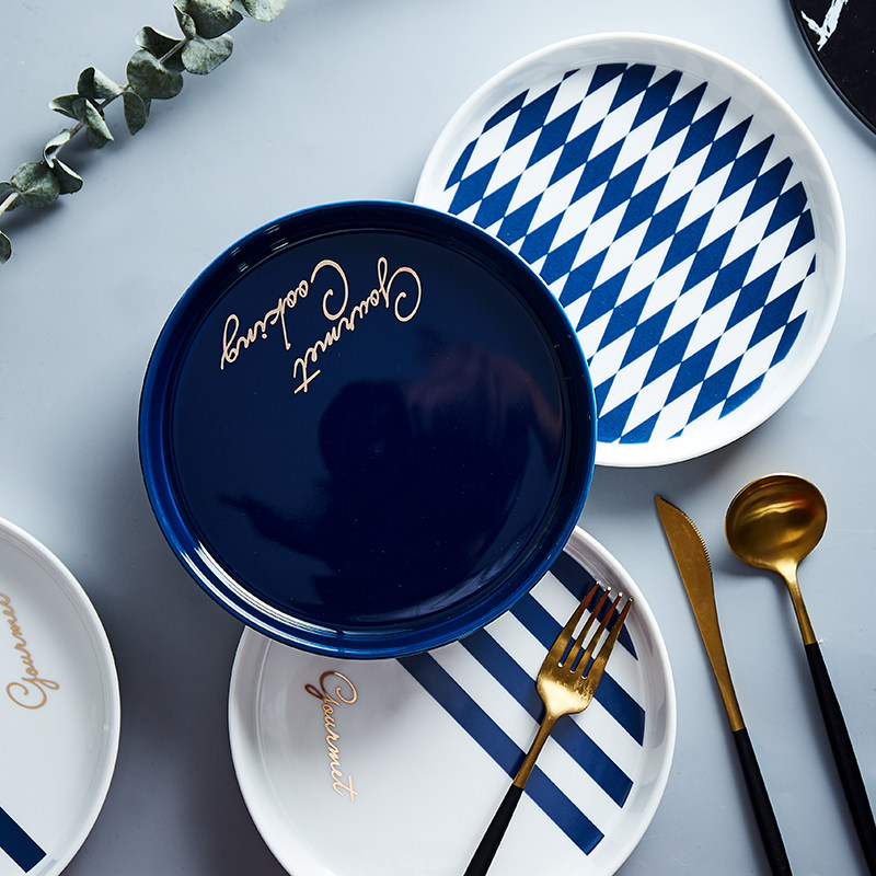 Nordic plate set combination dish home ins net red western plate creative steak ceramic large plate tableware