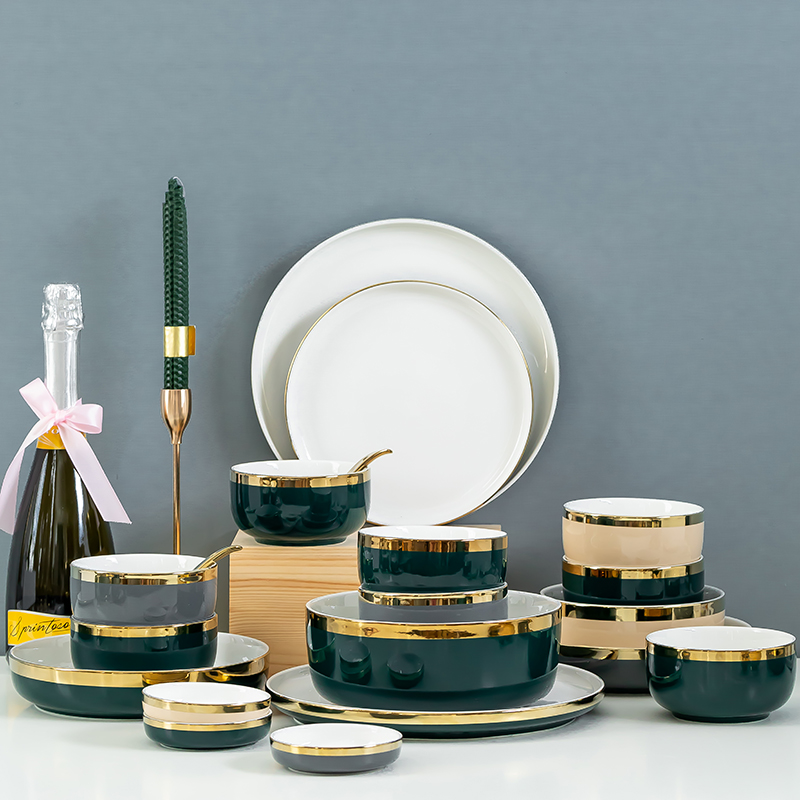 Light Extravagant Cutlery Cutlery Bowl Pan Nordic Rice Bowls Single Sex Plate Creative Day Style Ceramic Dish Suit Home Mix