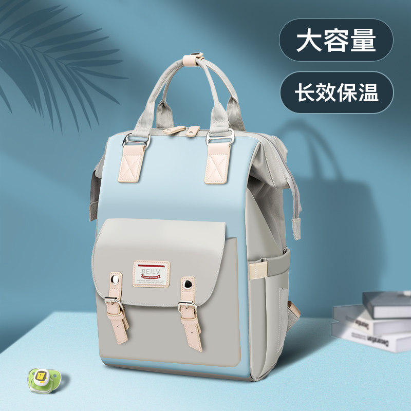 Mommy Bag 2022 New Fashion Double Shoulder Mom Bag Large Capacity Light Multifunction Out Back Milk Maternal Backpack-Taobao