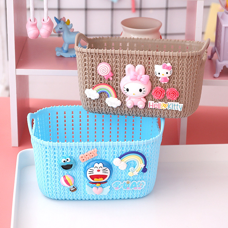 Cute Imitation Vine-knitted Desktop Basket Plastic Hollowed-out Cosmetics Containing basket Cosmetic Containing Basket