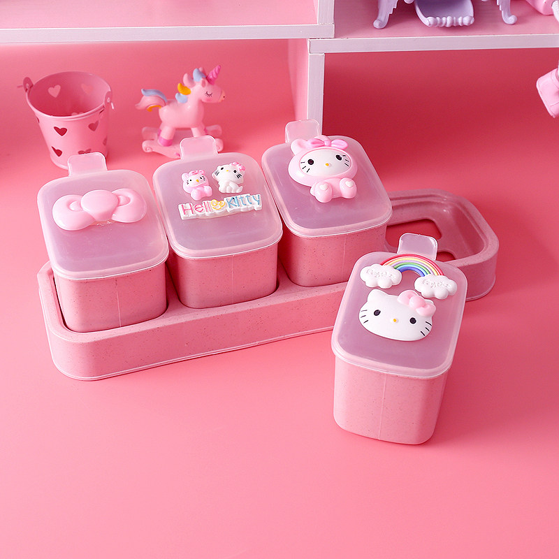 Cute wheat straw seasoning case Seasoned Jars Seasoned Plastic Kitchen Seasoned Jar Seasoning Jar 