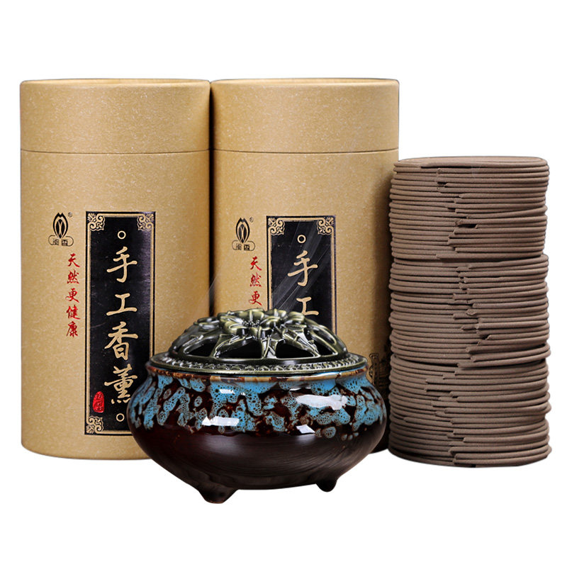 檀香驱蚊香艾草盘香安神家用熏香厕所除臭卫生间净化空气持久香薰