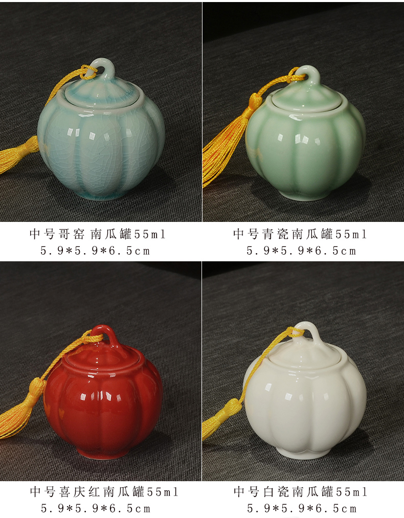 Small caddy fixings ceramic powder pot mini travel store ceramic bottle packing seal pot Small jar jar