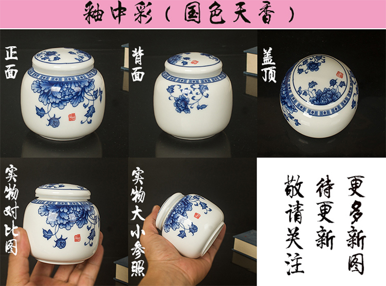 Small pot receives the new Japanese tea storage tanks tanks porcelain ceramic jar of honey paste seal pot