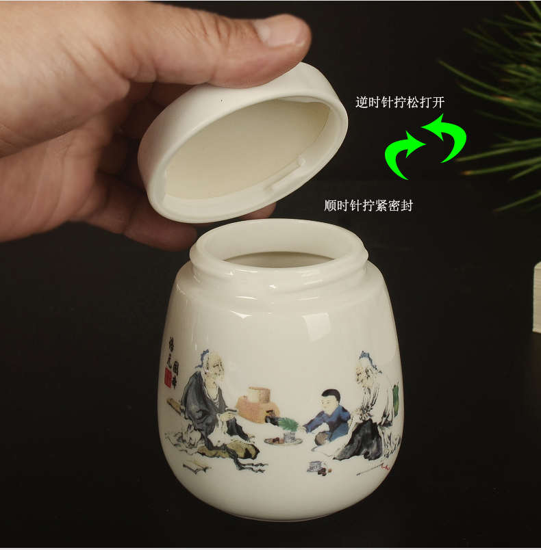 Paste pot seal storage jar of substance powder can honey pot in the ceramic tea canister mask powder manufacturers shot