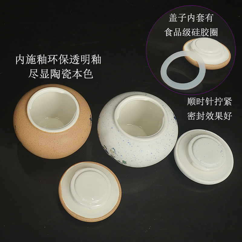Paste pot ceramic seal plaster medicine can honey pot powder ceramic tea pot customize logo