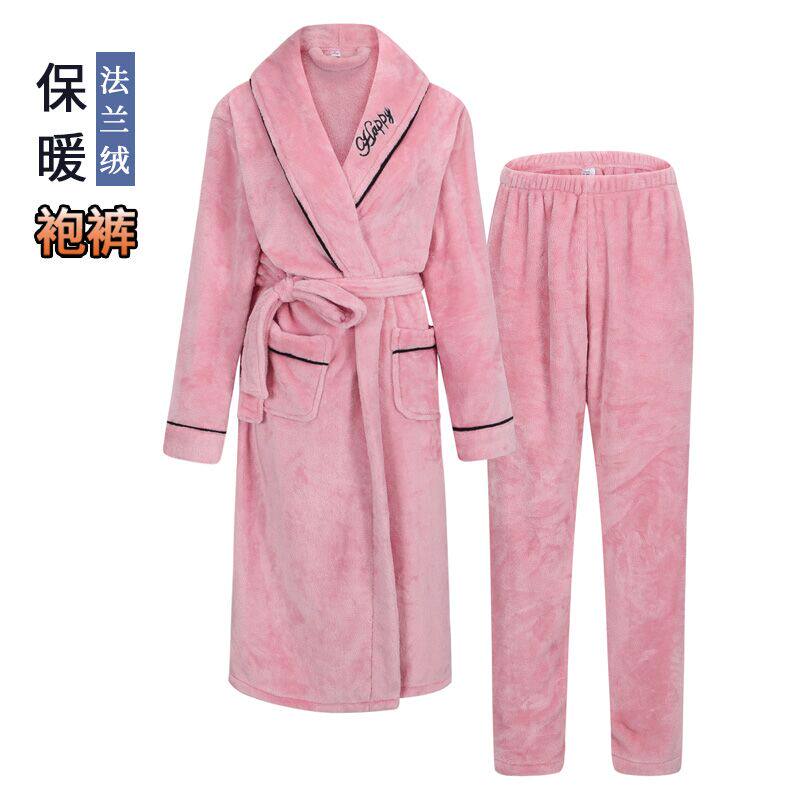 Skygown autumn and winter coral plywood dresser lady winter flannel home clothes plus thick long-printed bathsuit