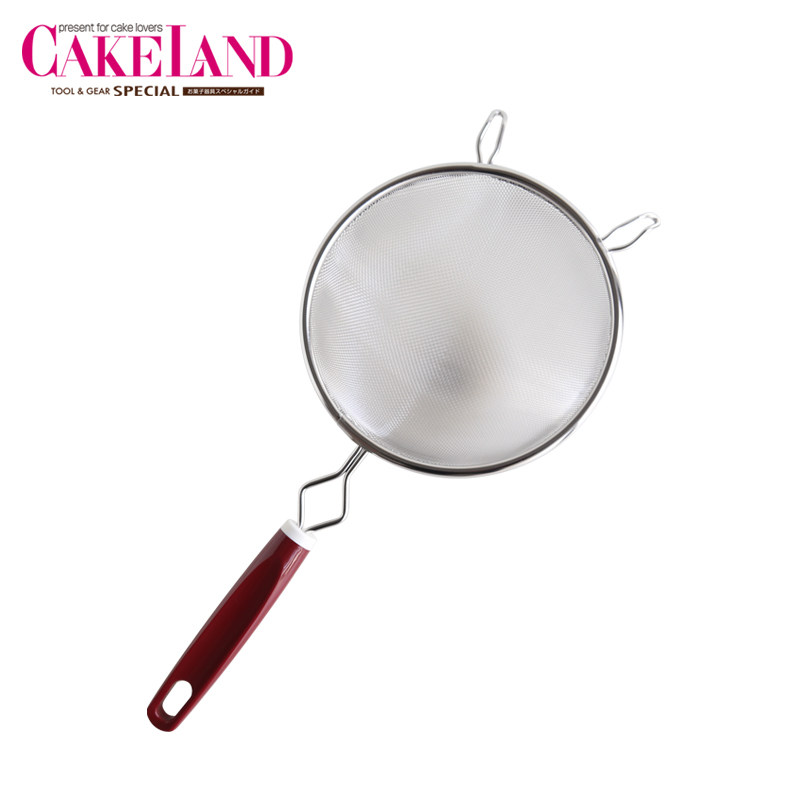 Japan imported CakeLand stainless steel filter binaural flour sieve 13 16cm sifted flour baking