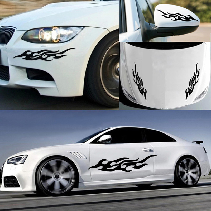 Automotive flame car bumper scratch personality obstruction modified waterproof reflective paste creative body decoration paste