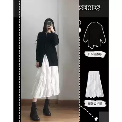 European station Autumn 2021 new women's clothing royal sister light cooked cold air quality sweater skirt two-piece suit female