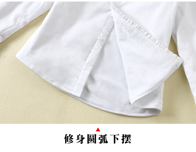 Áo sơ mi trắng bé gái mùa đông cộng với nhung dày ấm áp dài tay cotton trẻ em công chúa nước ngoài đồng phục trường tiểu học sơ mi đẹp cho bé trai