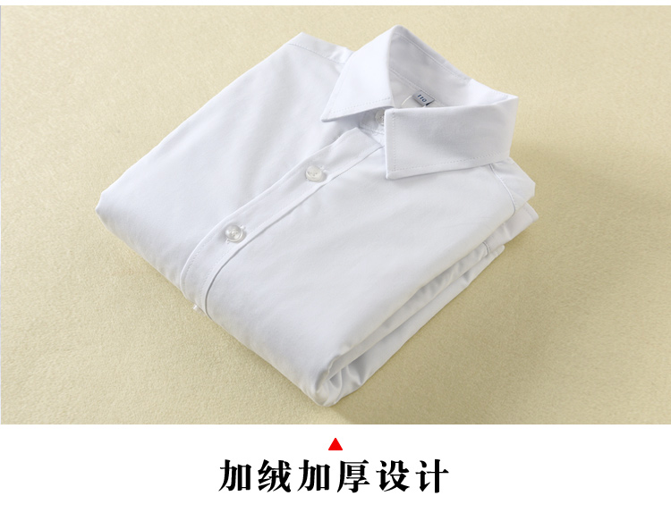 Áo sơ mi trắng bé trai cộng với áo nhung cotton dày mùa thu và mùa đông mẫu áo ấm tay dài đồng phục học sinh biểu diễn áo kiểu cho be gái