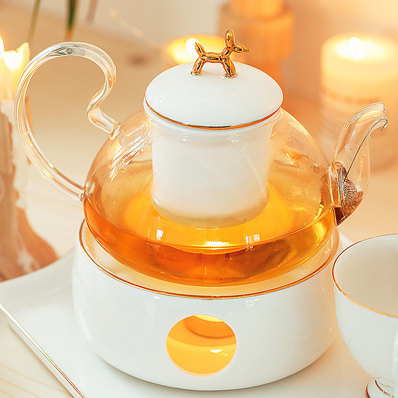 Japanese ceramic glass candle fruit teapot English afternoon tea tea set European flower tea cup set flower tea set tea set