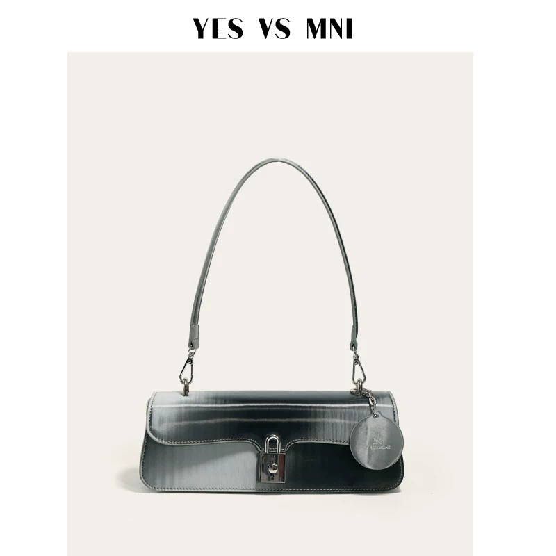 Silver-gray underarm bag, one-shoulder bag, backpack, high-end, gradient