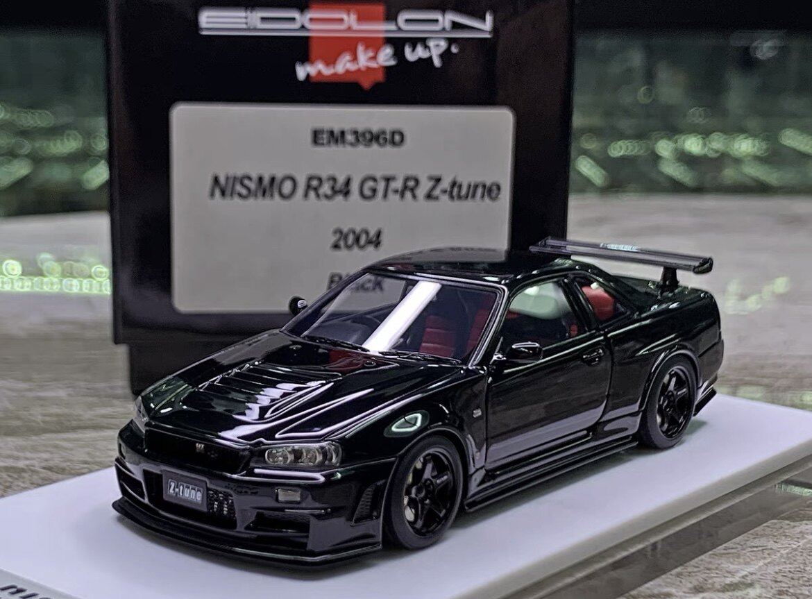 MAKE UP 1:43尼桑R34 GTR Z TUNE汽车模型2004年EM396系列树脂军模收藏