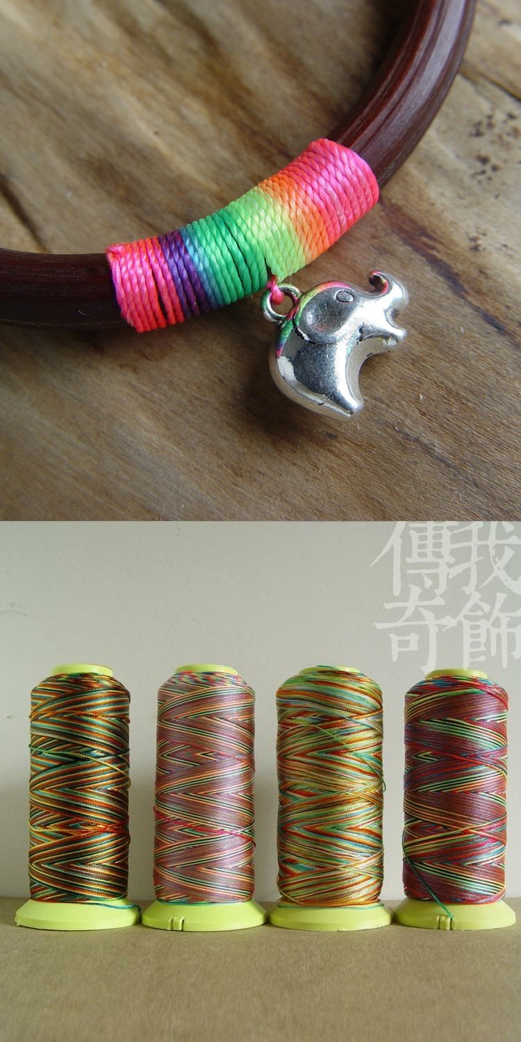 Tây Tạng Shannan spatholobus vòng đeo tay đặc biệt nhiều màu sắc sặc sỡ đầy màu sắc uốn lượn đường mỏng - Vòng đeo tay Cuff vòng bạc cho bé