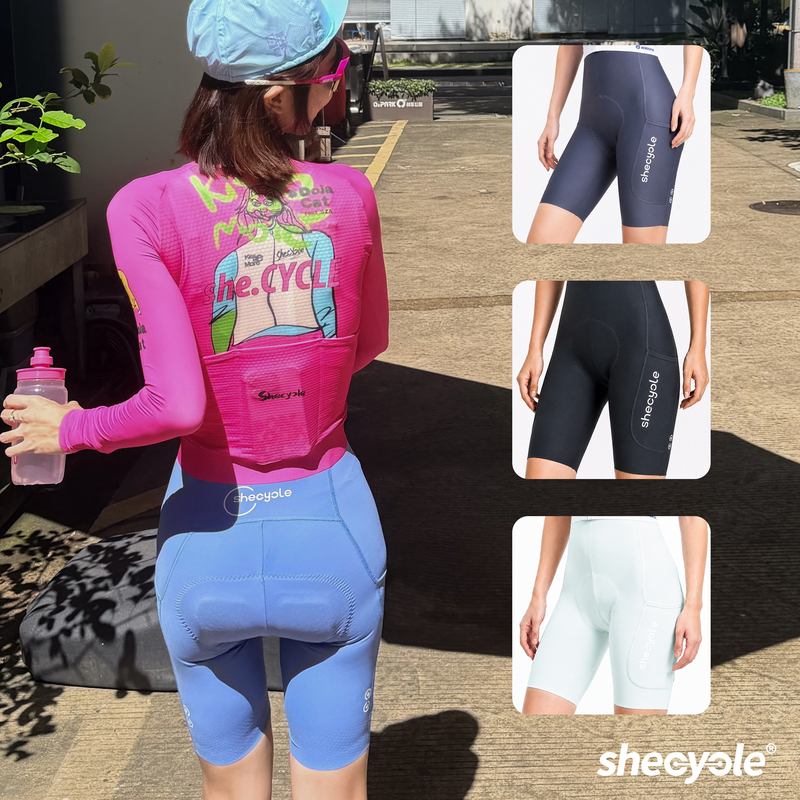 Cloud-Like Seamless Cycling Bib Shorts with Double Arrow Padding, 120 Density, Double Side Pockets