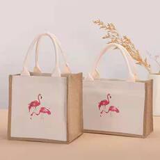 Burlap мешок 麻布袋定制logo手提购物袋diy礼品袋小清新麻布袋复古手提帆布袋