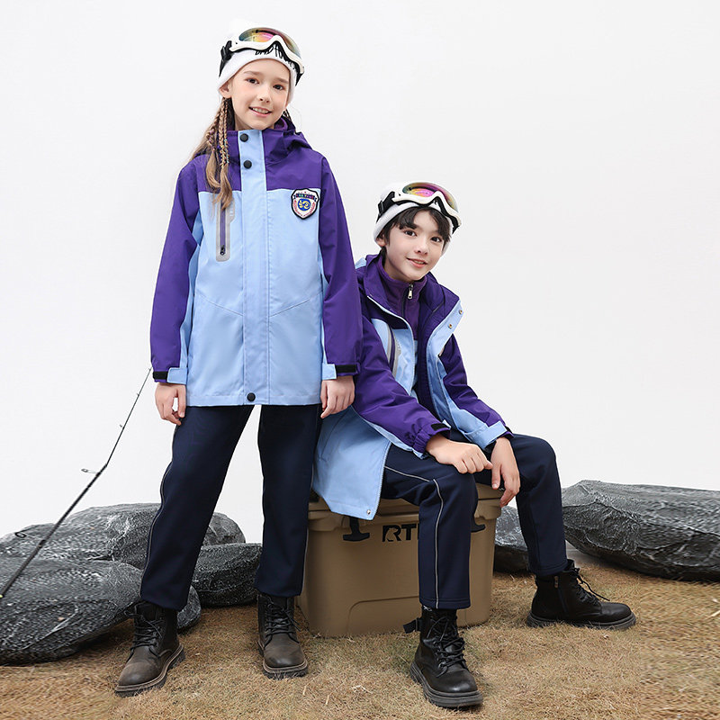 Junior high school autumn and winter class uniforms primary school students' jackets school uniforms three-piece suit thickened and velvet warm children's garden clothes