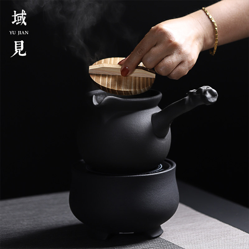 Domain sees the volcanic stone side cooking teapot old white tea cooking tea cooking tea oven electric pot cooking tea pot