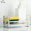 Kitchen 304 stainless steel drain storage shelf Sink sink countertop shelf Sponge cleaning rag rack