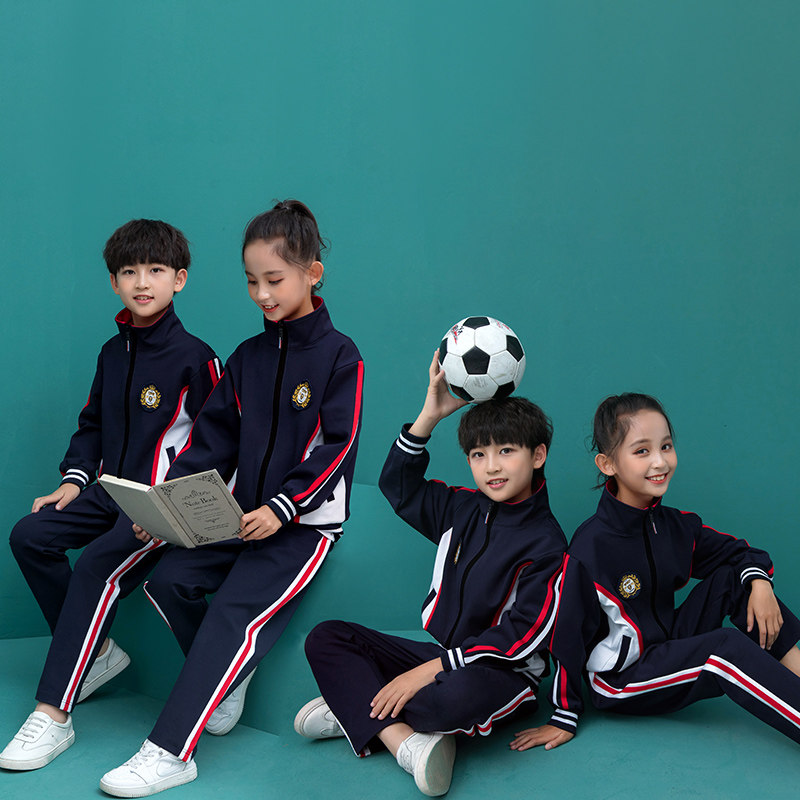 School uniform set for primary school students spring and autumn set for children British sports style new baseball suit men's and women's school season class suit