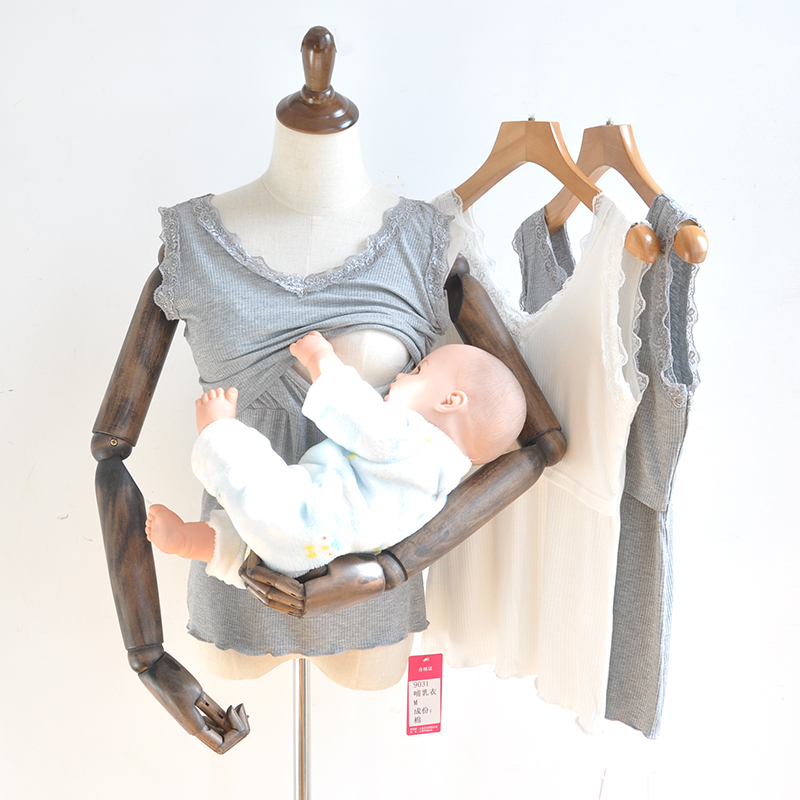 Breastmilk Period Spring Autumn Breastfeeding Vest Summer Pure Cotton Thin harnesses Vest Moon for suckling female breast-feeding clothes out