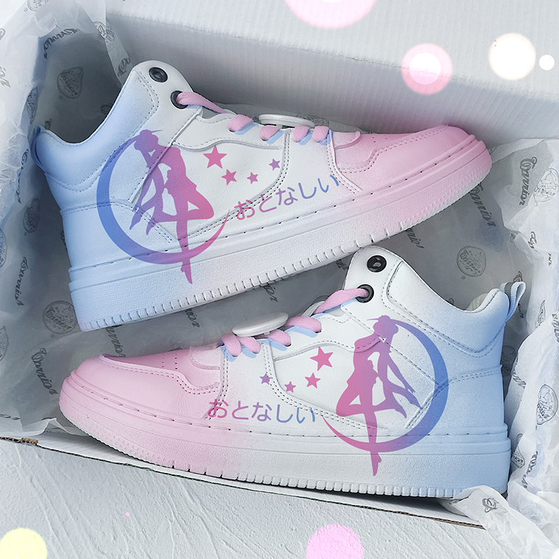 Sailor Moon Limited Edition Gradient Color Sneakers for Women - Water Ice Moon Couple Sneakers Sailor Moon Limited Edition Gradient Color Sneakers for Women - Water Ice Moon Couple Sneakers