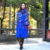 Áo khoác cotton mùa đông 2018 nữ phong cách dân tộc nguyên bản Yang Liping retro khâu cổ chữ V bằng vải cotton tua rua khóa vải hoa vải cotton áo phao cho người béo Bông