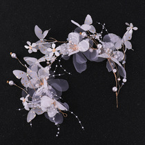 Han Style Bridal Headwear Fairy butterfly silk veil head with hair accessories sensual wedding gown accessories Photography Write real ornament