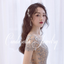 European and American heart shan zuan tassel earrings clip-on earrings red stars issuing fairy side hairclip hollow word clip Liu