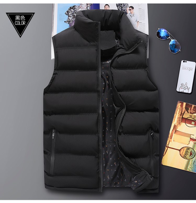 Áo khoác nam dày thể thao xuống áo vest cotton mùa thu và mùa đông vest béo cỡ lớn vest không tay cotton phiên bản hàn quốc gile nam