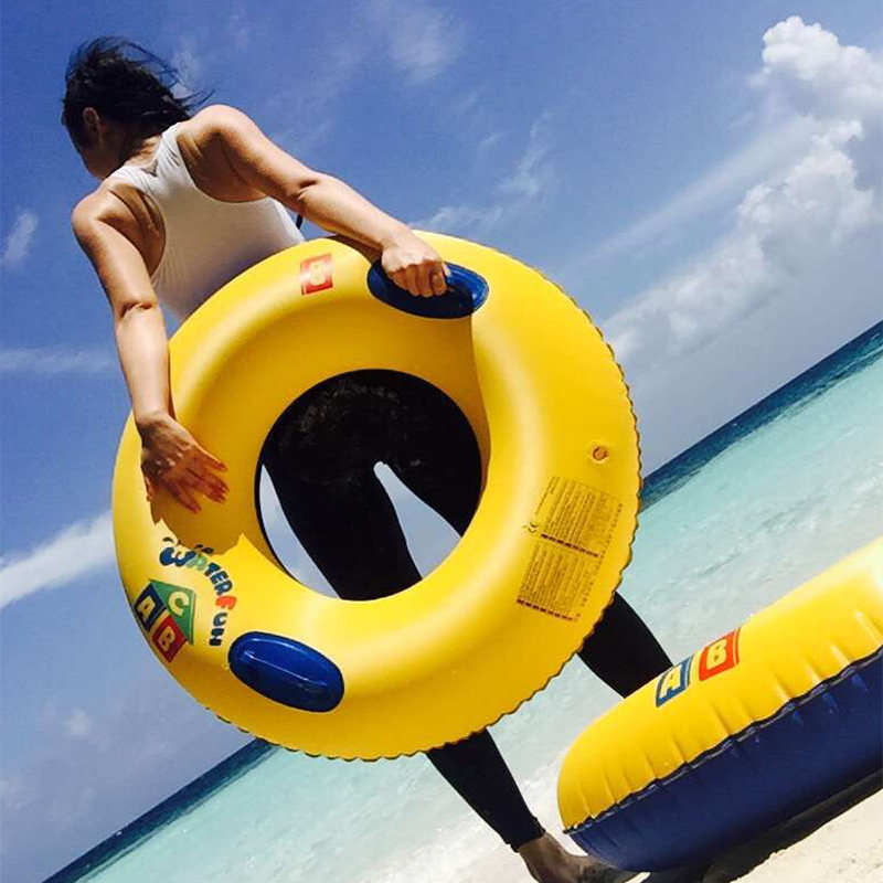 Swimming circle adult thick large fat lifebuoy inflatable blister adult flamingo net red swimming circle female armpit