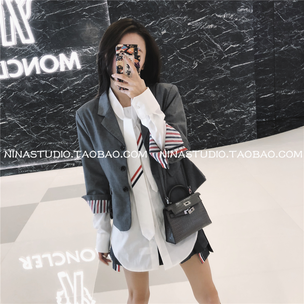 Học viện NINASTUDIO, nữ sinh của bạn, áo khoác màu xám, hàng đầu đồ vest nữ