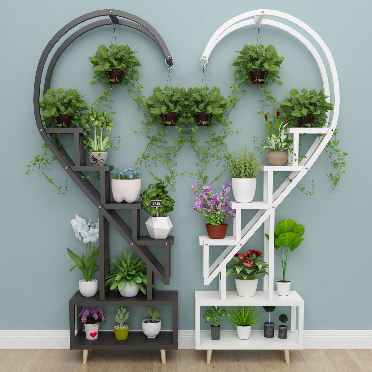 Stainless steel love flower shelf shelf indoor multi-layer green dill Chlorophytum ladder floor-to-ceiling living room 2022 new