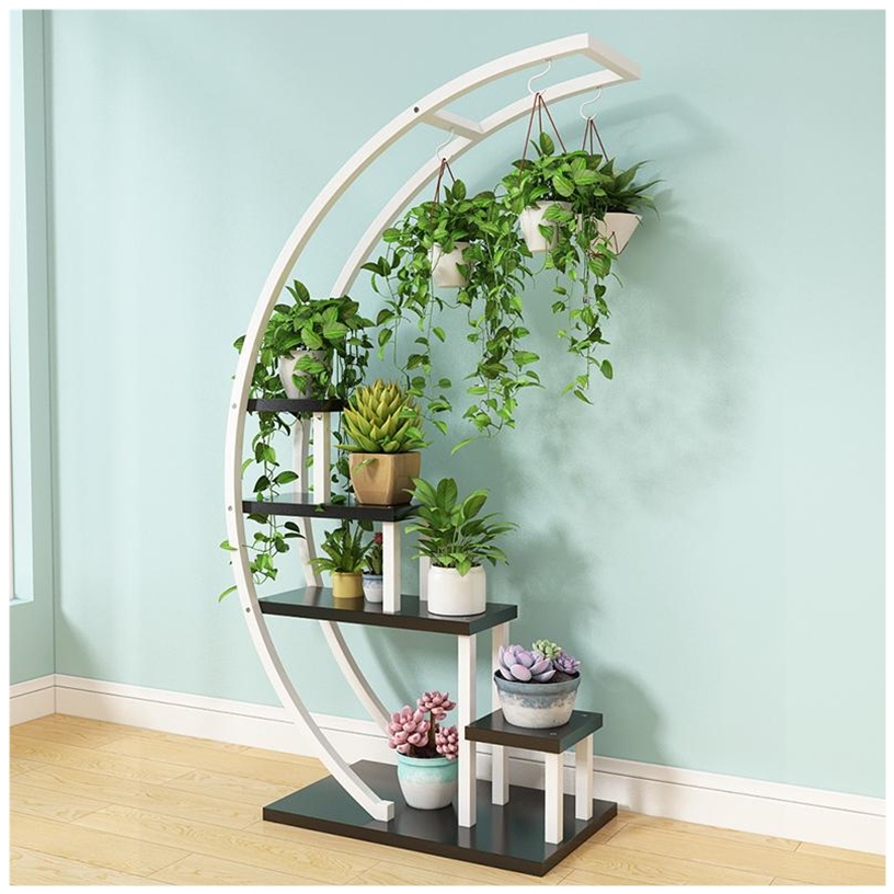 Flower Shelf Living Room Minima Modern Half-moon Round Multilayer Balcony Disposal TV Cabinet Next To Ground Style 2021 New