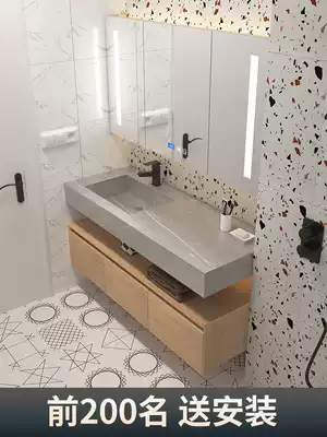 Light luxury Rock board bathroom cabinet Cabinet combination dressing room hand wash basin modern simple wash table customization