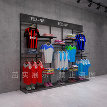 High-end mens clothing store display rack shelf props high cabinet display wall floor-to-ceiling positive side pylons wrought iron