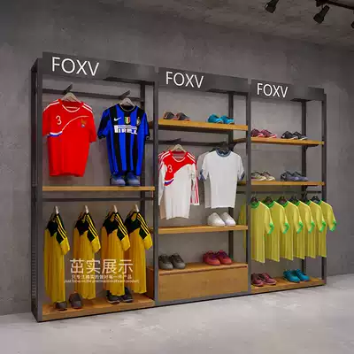 Sports and leisure clothing display rack men's clothing store floor-standing outdoor clothing ball clothing shelf brand store new customization