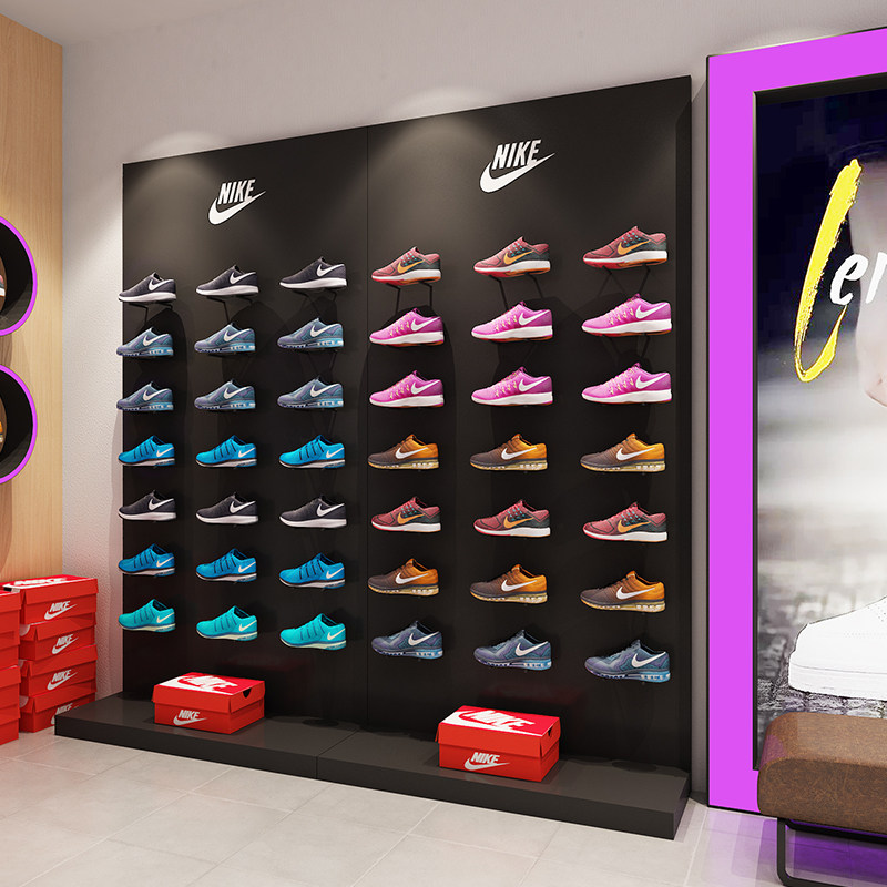 Shopping mall shoe store shoe rack clothing store display rack display rack on the wall showcase shoe rack shop sports shoe rack