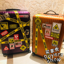 5 meters long warning caution logo Caution suitcase sticker Rimowa trolley box sticker waterproof cordon