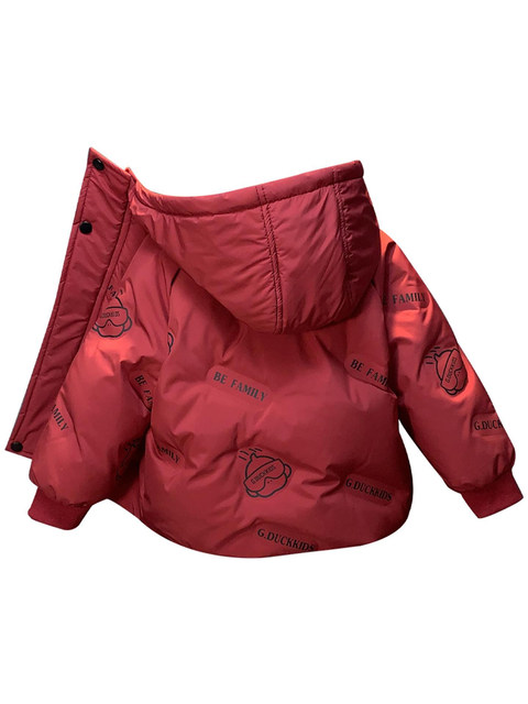 French Boys' Little Yellow Duck down Jacket Winter 2025 New Stylish Red Winter Thickened Coat for Boys
