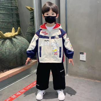 French Ultraman Clothes Boys Autumn Tops 2025 New Children's Handsome Hooded Top Boy's Tops