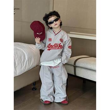French Boys' Suits Spring Outfit 2026 New Style Boys' Sportswear Children's Spring Stylish Little Gentleman Clothes Two-Piece Set