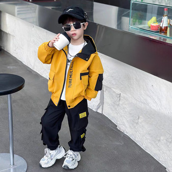 French Boys' Suit Autumn 2025 New Style Baby Boy Jacket Children's Spring and Autumn Style Boys' Cargo Pants Two-Piece Set