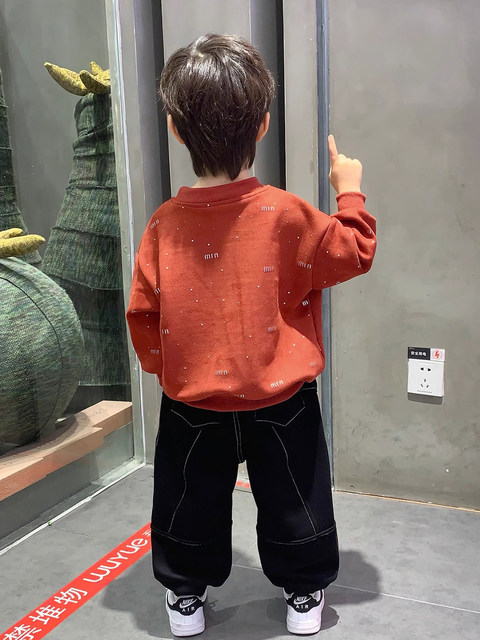 French Boys' Autumn Outfit 2025 New Stylish Children's Autumn Sweatshirt Baby Fashionable Handsome Children's Clothing