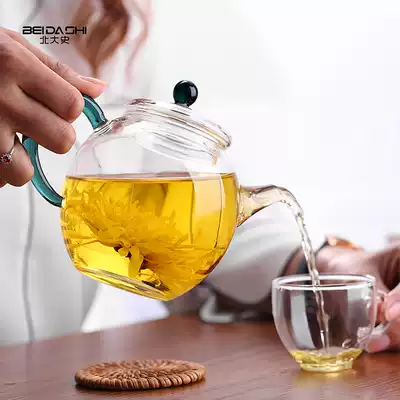 Peking University History Glass Teapot Pure Handmade Heat-resistant Filter Black Tea Kung Fu Tea One Man with Small Teapot