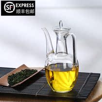 Peking University History pure handmade glass hand-held pot Imitation Song Dynasty transparent heat-resistant bucket tea soup bottle Hundred drama Pot Chaise tea pot
